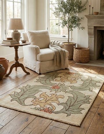 4' 5 x 5' 2 Hand Knotted Oushak Wool Square Rug