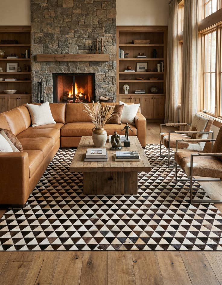 Detail image of 8' x 10' 1 Cowhide Stocks Rug