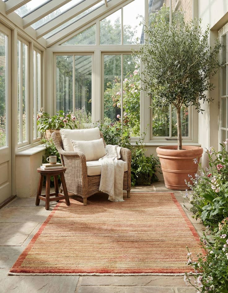 Detail image of 3' 2 x 4' 10  Hand Knotted Modern Ziegler Rug