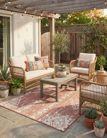 5' 3 x 8' Easy-Clean Bohemian Indoor / Outdoor Rug
