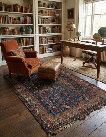4' 1 x 5' 10 Hand Knotted Shirvan Persian Wool Rug