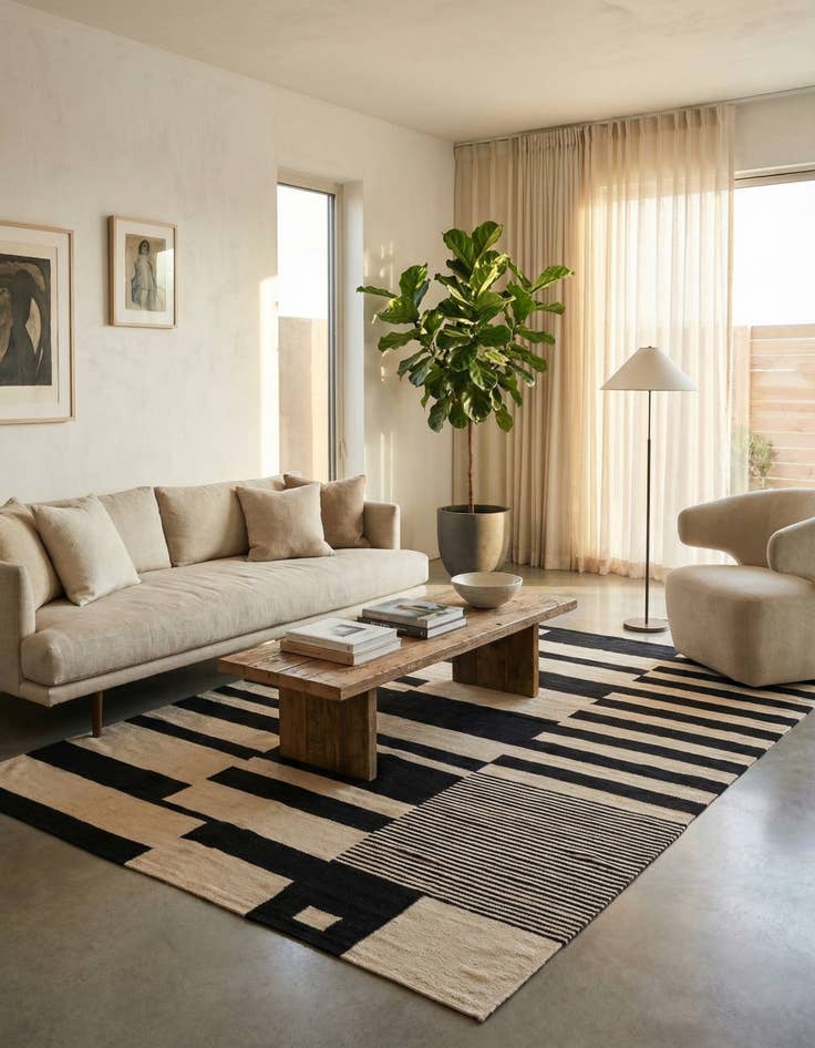 Detail image of 5' 9 x 7' 10  Hand Woven Kilim Modern Wool Rug