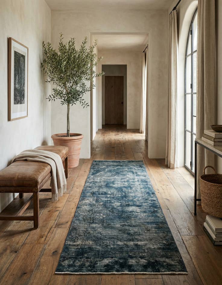 Detail image of 2' 8 x 9'  Hand Knotted Ultra Vintage Persian Wool Runner Rug