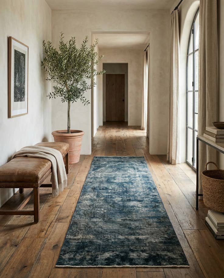 Detail image of 2' 8 x 9' Hand Knotted Ultra Vintage Persian Wool Runner Rug