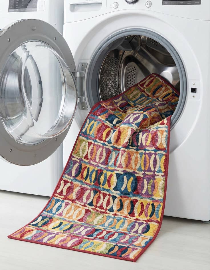 Detail image of  2' 7 x 12'  Washable Modern Indoor / Outdoor Runner Rug