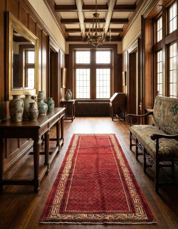 3' 9 x 10' 9 Hand Knotted Botemir Persian Wool Runner Rug