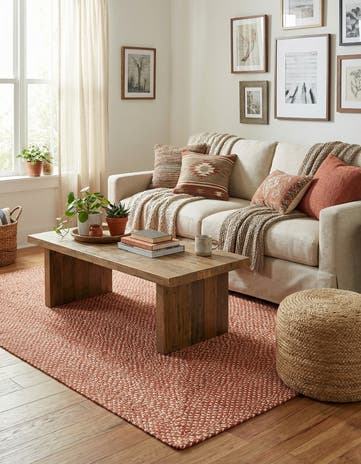 5' 1 x 8' Handmade Tweed Braided Jute Rug