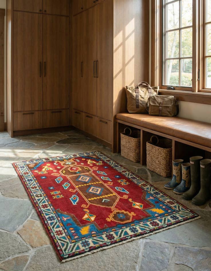 Detail image of 3' 3 x 4' 10  Hand Knotted Balouch Rug