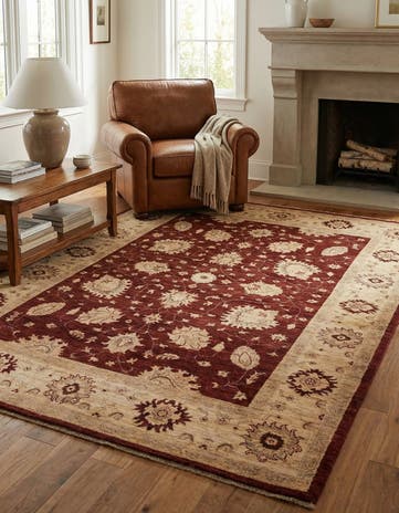 5' 8 x 7' 8 Hand Knotted Peshawar Ziegler Rug