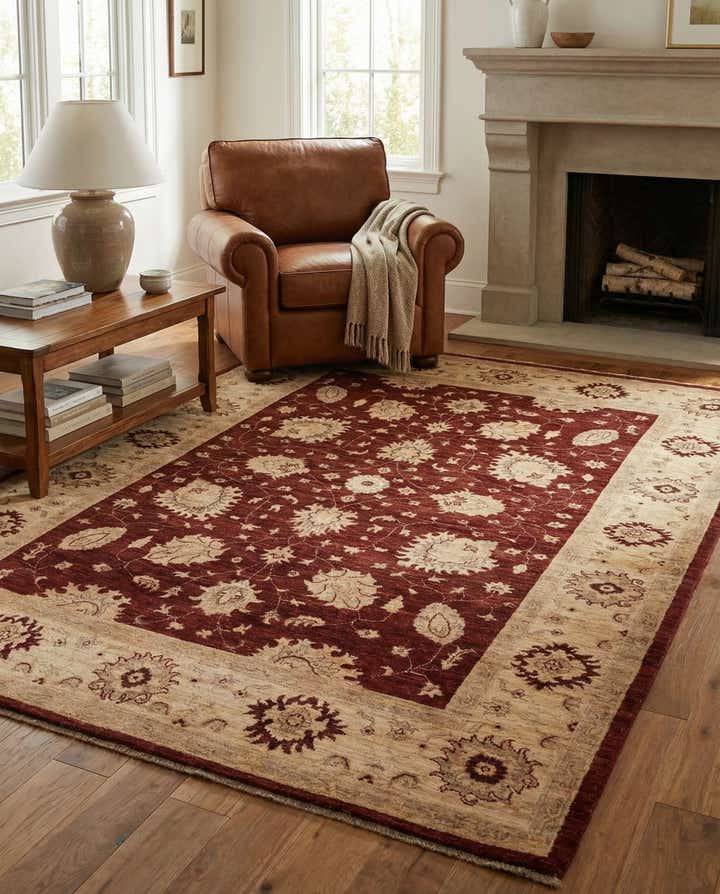 5' 8 x 7' 8 Hand Knotted Peshawar Ziegler Rug