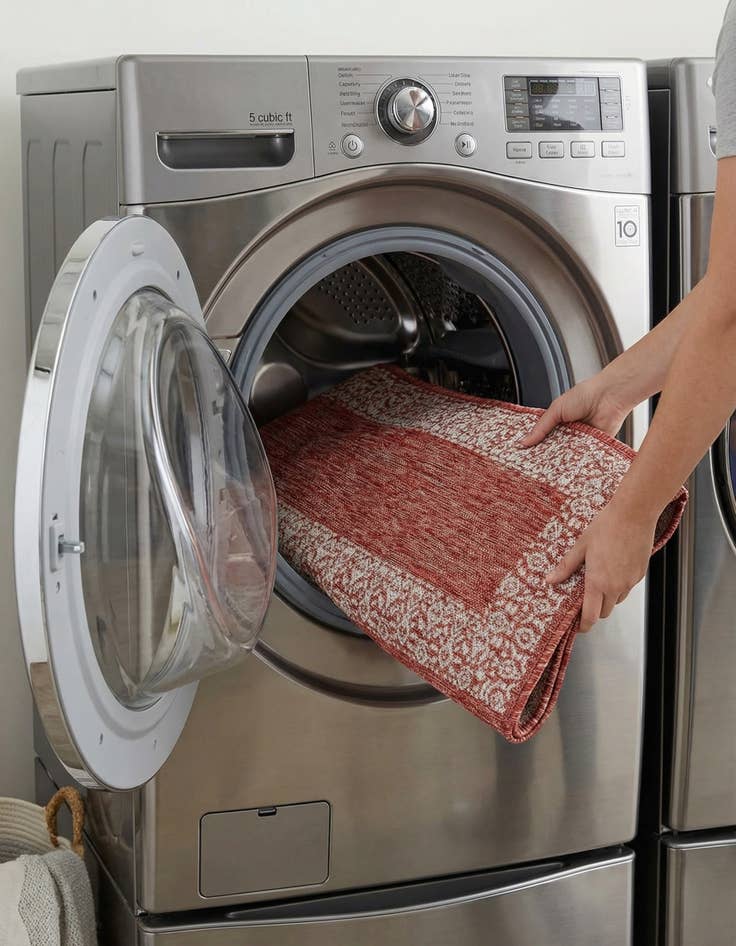 Detail image of 2' x 6'  Washable Border Indoor / Outdoor Runner Rug