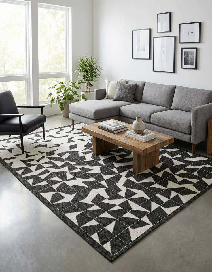 Detail image of 7' 10 x 10'  Washable Modern Indoor / Outdoor Rug