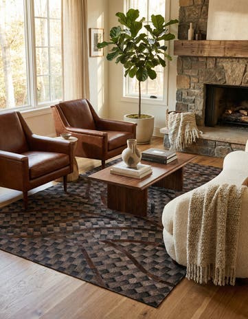 5' x 8' Cowhide Leather Rug