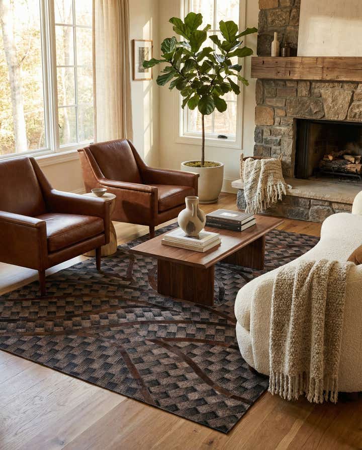 5' x 8' Cowhide Leather Rug