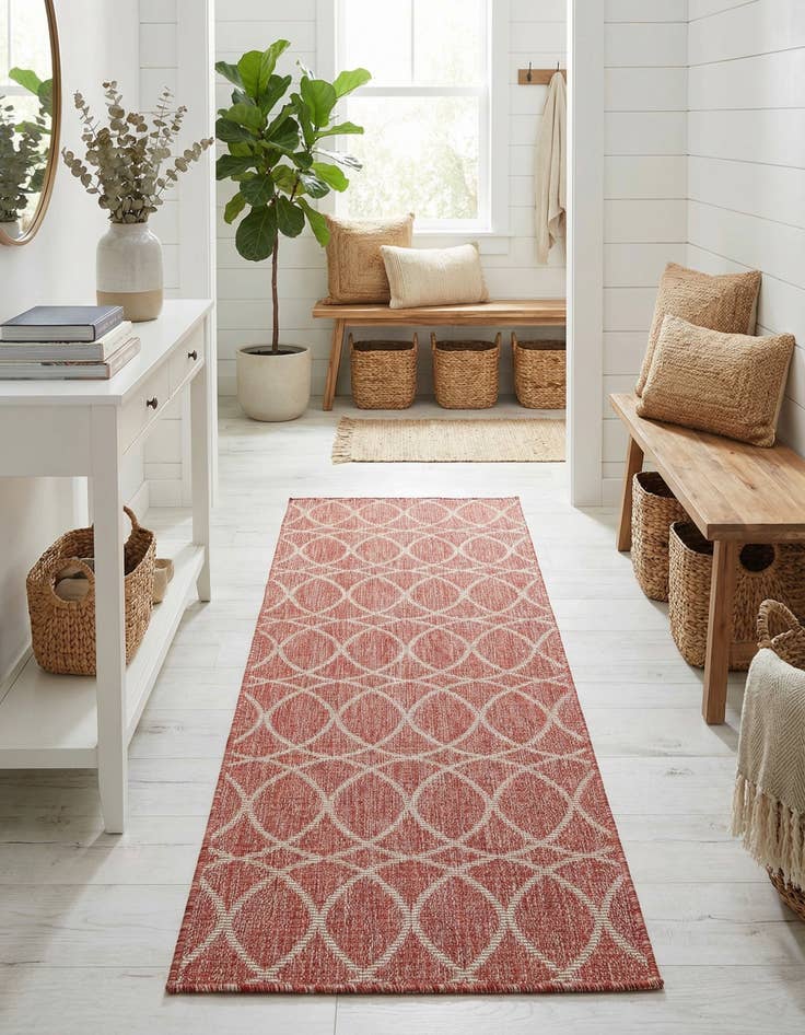 Detail image of 2' x 8'  Washable Trellis Indoor / Outdoor Runner Rug