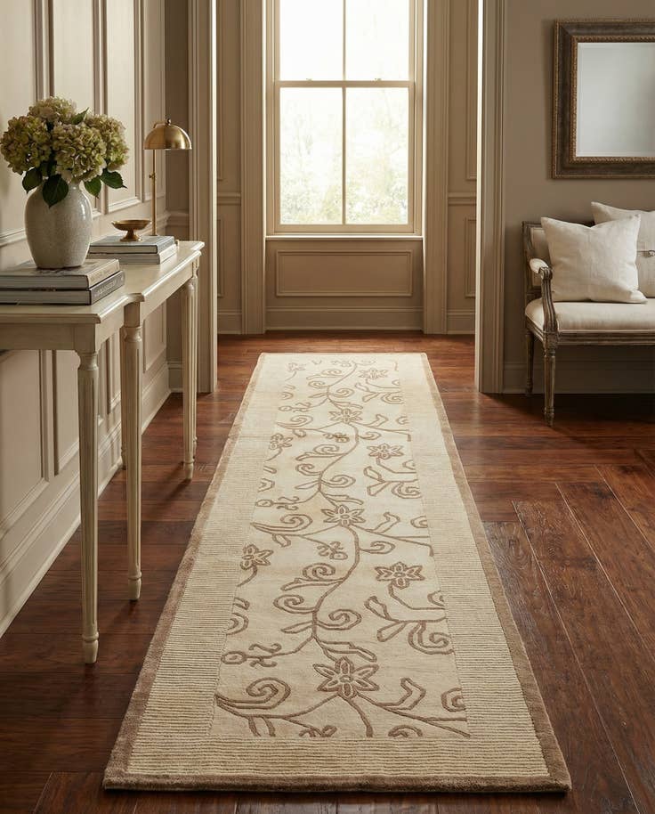 Detail image of 2' 8 x 9' 9 Hand Knotted Darya Wool Runner Rug