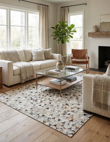 5' 3 x 7' 5 Cowhide Stocks Rug