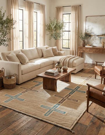 8' x 10' 5 Hand Knotted Moroccan Wool Rug