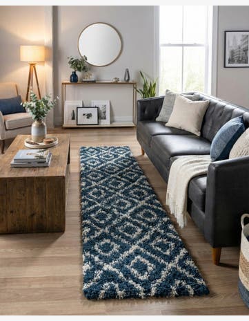 2' 7 x 12' Trellis Shag Runner Rug