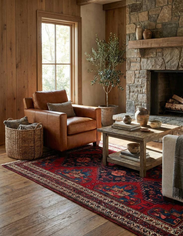 Detail image of  4' 2 x 6' 6 Ahar Wool Rug