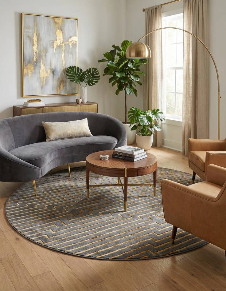 Detail image of  10' x 10' Vogue Geo Round Rug