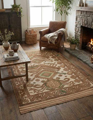 4' x 6' 3 Hand Woven Sumak Wool Rug