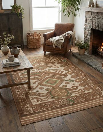 4' x 6' 3 Hand Woven Sumak Wool Rug