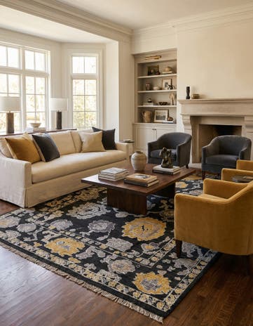9' x 11' 9 Hand Knotted Oushak Wool Rug