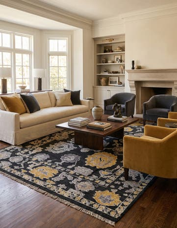 9' x 11' 9 Hand Knotted Oushak Wool Rug