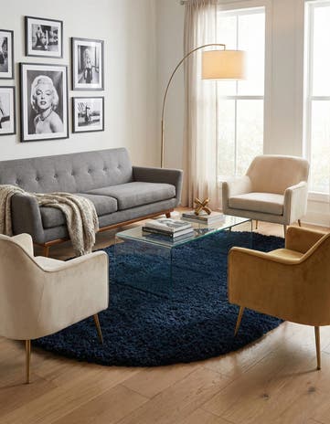 Aegean Blue Marilyn Monroe™ Shag Oval Rug