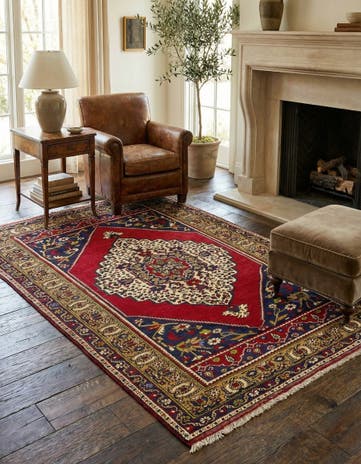 4' 4 x 7' 3 Hand Knotted Anatolian Wool Rug