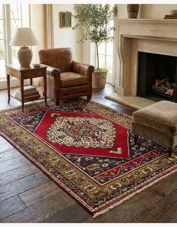 4' 4 x 7' 3 Hand Knotted Anatolian Wool Rug