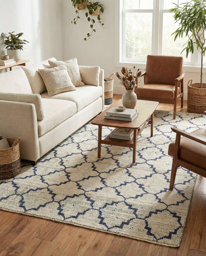 4' 7 x 8' 3 Hand Knotted Moroccan Wool Rug