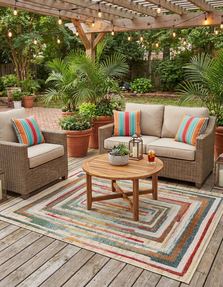 Detail image of 5' x 7' Easy-Clean Casablanca Indoor / Outdoor Rug