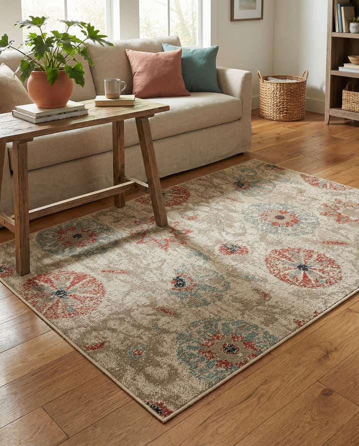 4' x 6' Easy-Clean Botanical Indoor / Outdoor Rug
