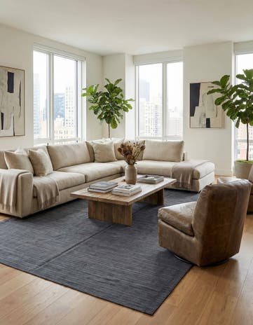 6' 8 x 9' 8 Hand Woven Kilim Modern Wool Rug