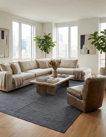6' 8 x 9' 8 Hand Woven Kilim Modern Wool Rug