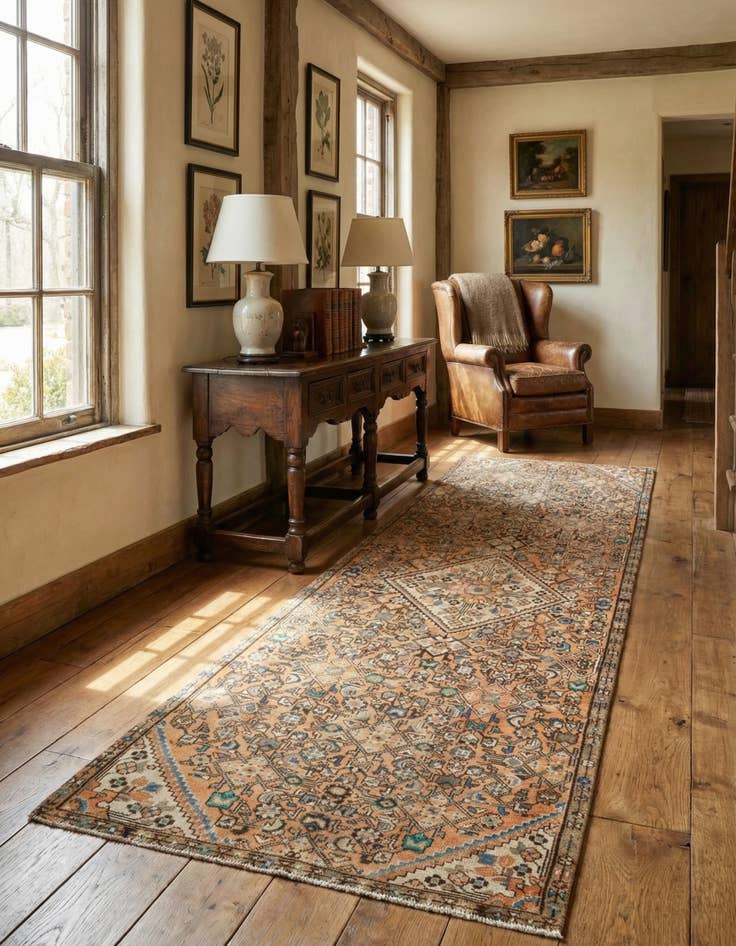 Detail image of 3' 11 x 10' 5 Hamedan Runner Rug