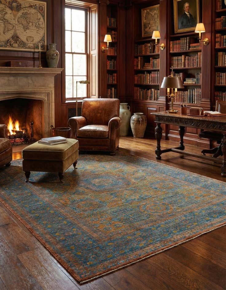 Detail image of 5' 7 x 7' 9  Hand Knotted Mamluk Ziegler Oriental Rug