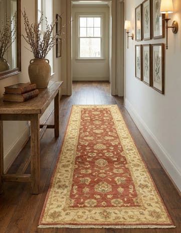 2' 10 x 9' 7 Hand Knotted Peshawar Ziegler Runner Rug