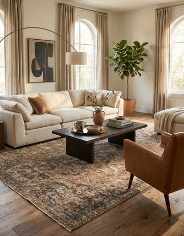 6' x 9' 2 Hand Knotted Ultra Vintage Persian Wool Rug
