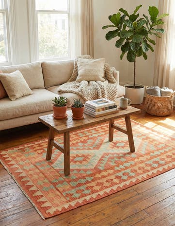 3' 2 x 5' Hand Woven Kilim Waziri Wool Rug