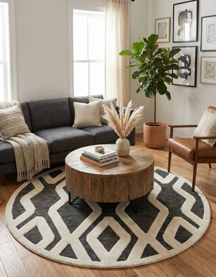 Detail image of 7' 10 x 7' 10 Prismatic Round Rug