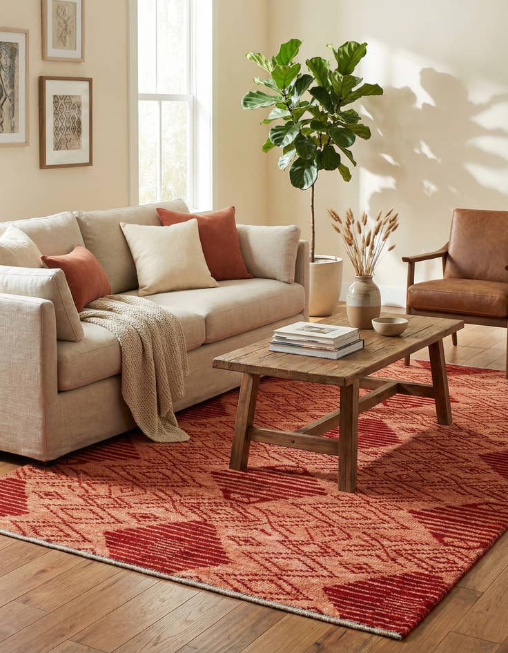 Detail image of 5' 10 x 8' 10  Hand Knotted Moroccan Wool Rug