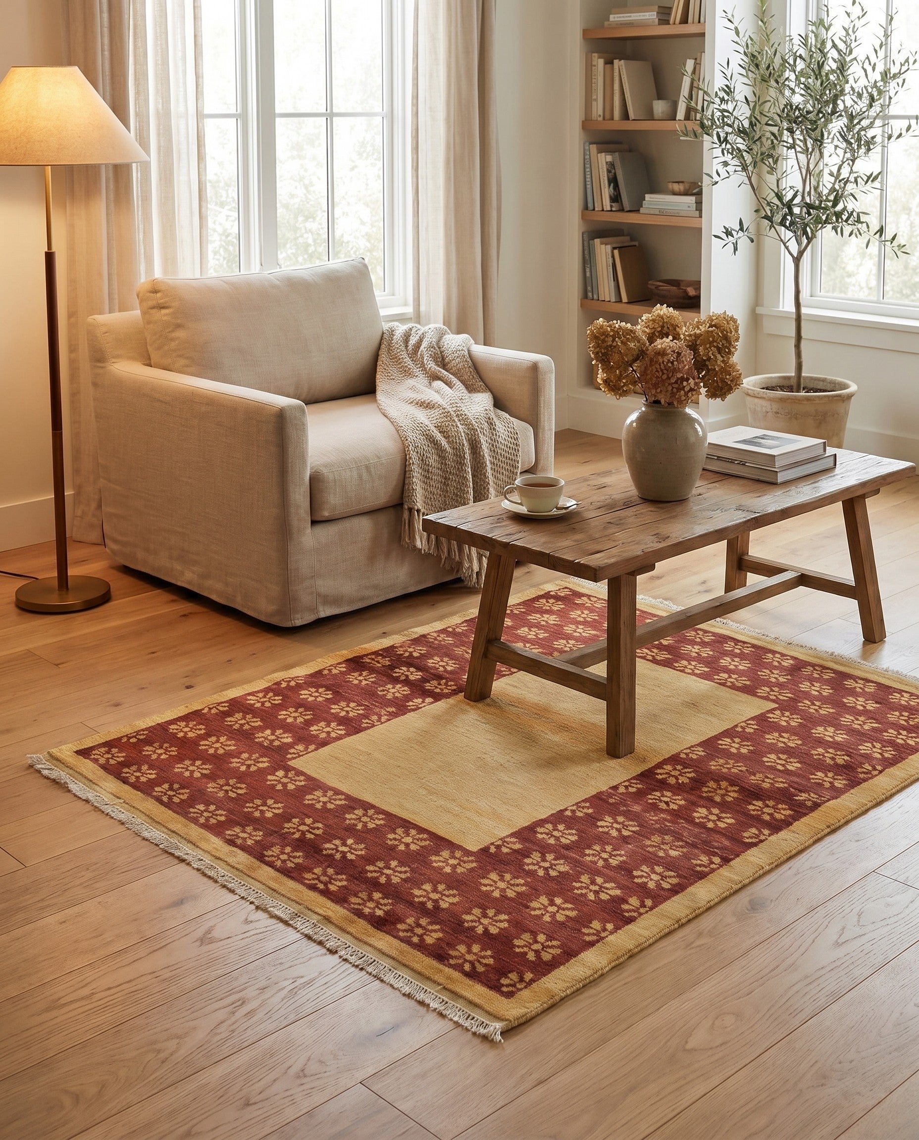 3' 6 x 4' 7 Hand Knotted Modern Ziegler Rug
