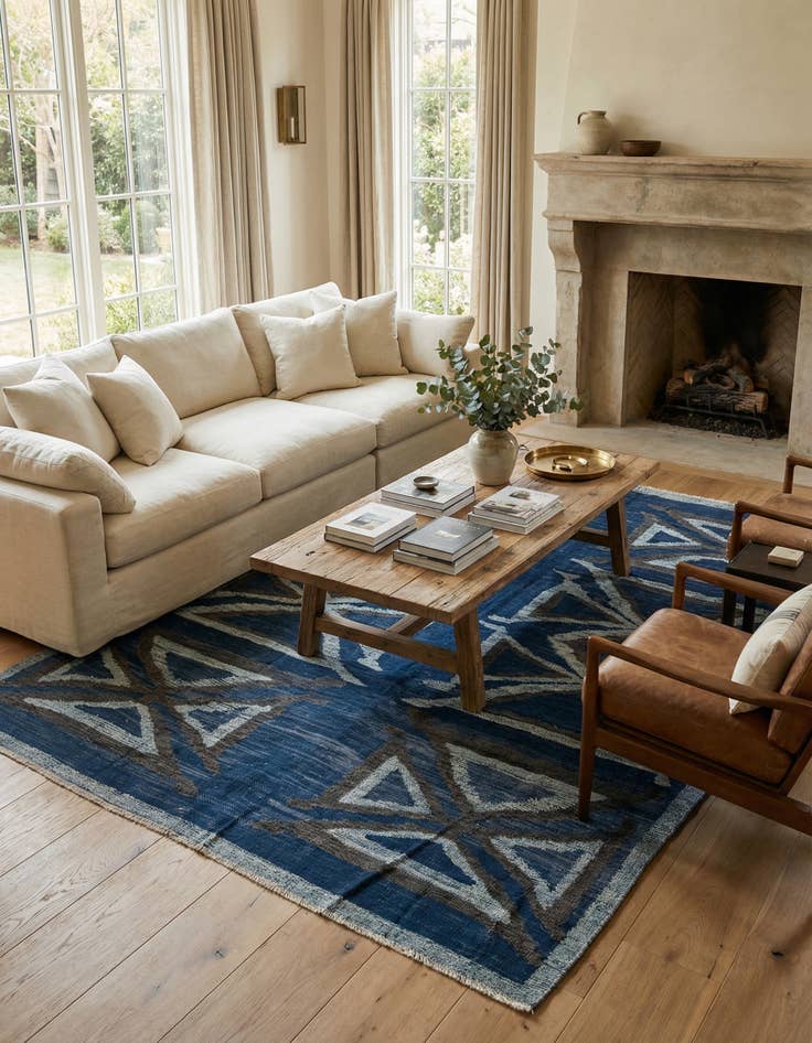 Detail image of 7' 9 x 10' 10 Hand Knotted Darya Wool Rug