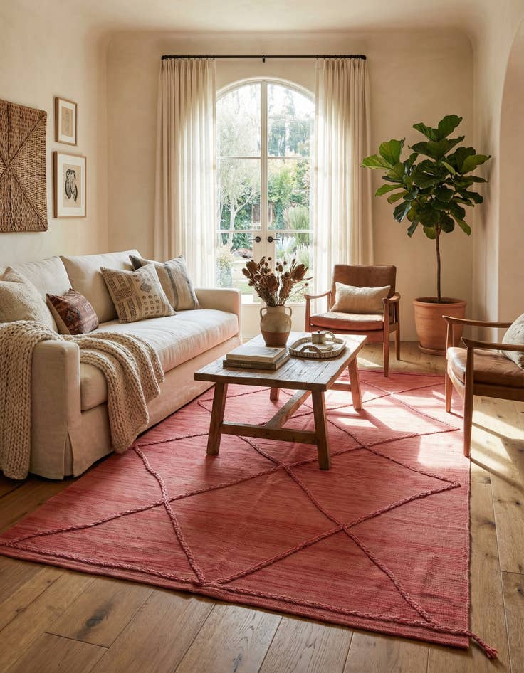 Detail image of 5' 8 x 7' 10 Hand Knotted Moroccan Wool Rug