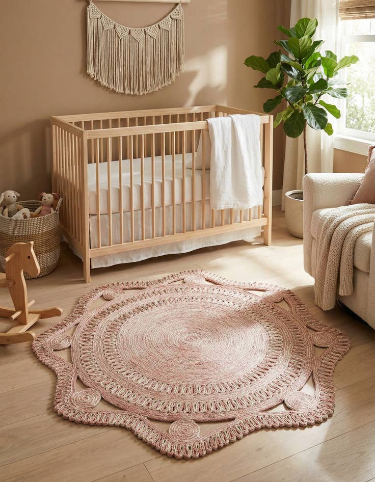 Detail image of 5' 1 x 5' 1  Hand Braided Jute Round Rug