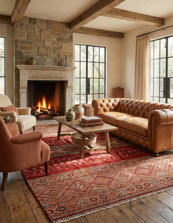 Detail image of 6' 10 x 9' 5  Hand Knotted Ariana Ziegler Rug