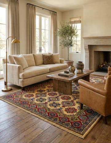 6' 7 x 9' 9 Hand Knotted Kazak Rug